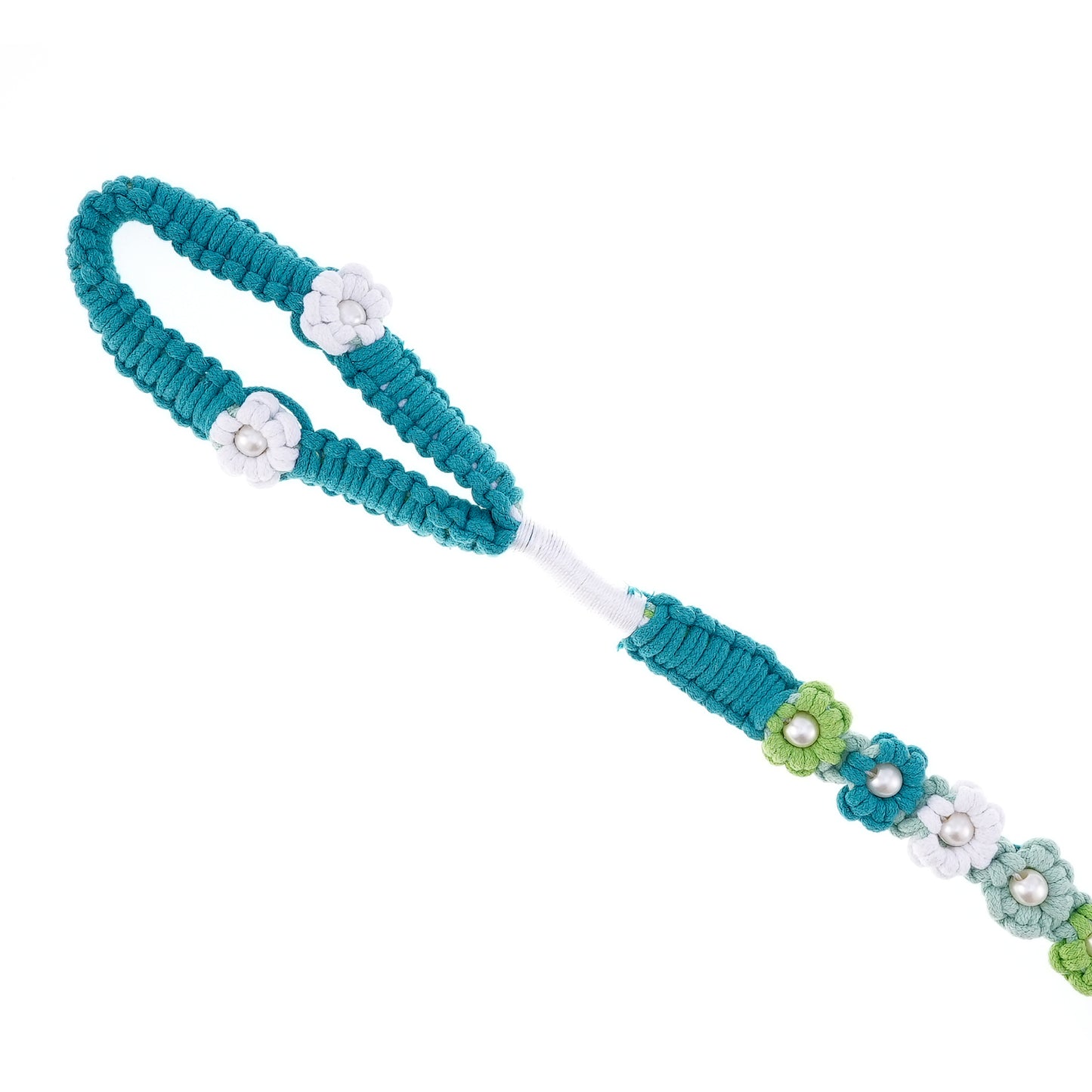 🌱 Mint Spring – Handmade Colorful Cotton Braided Dog Leash