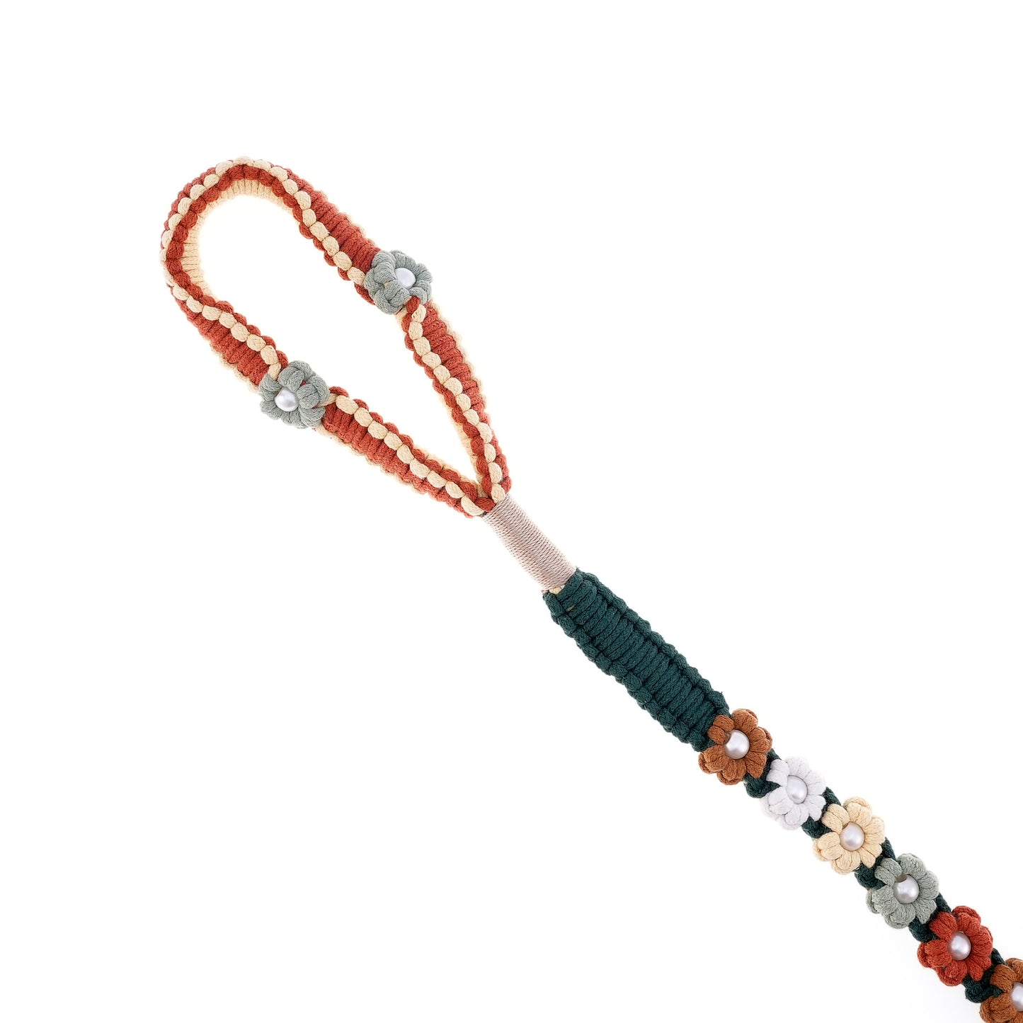 ๐พ Rustic Meadow โ Handmade Colorful Cotton Braided Dog Leash