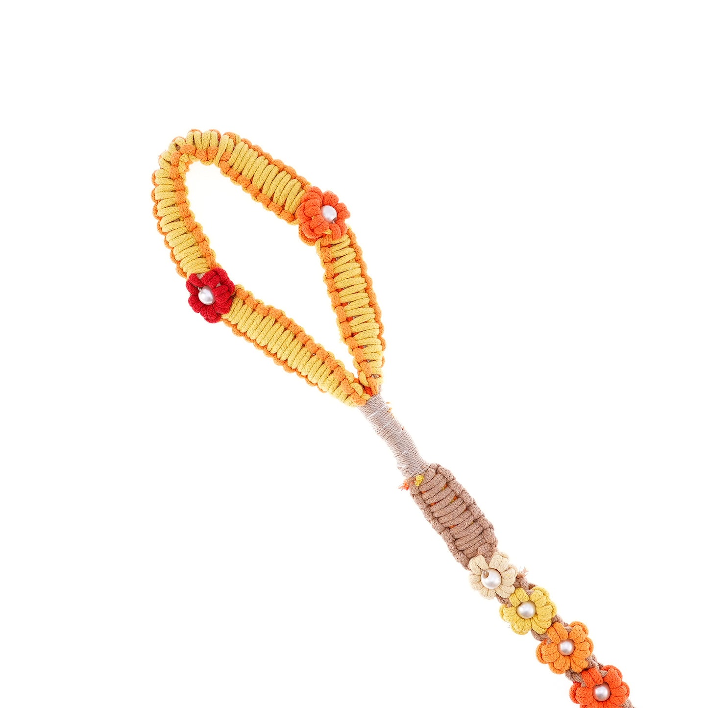 ✨ Golden Glow – Handmade Colorful Cotton Braided Dog Leash