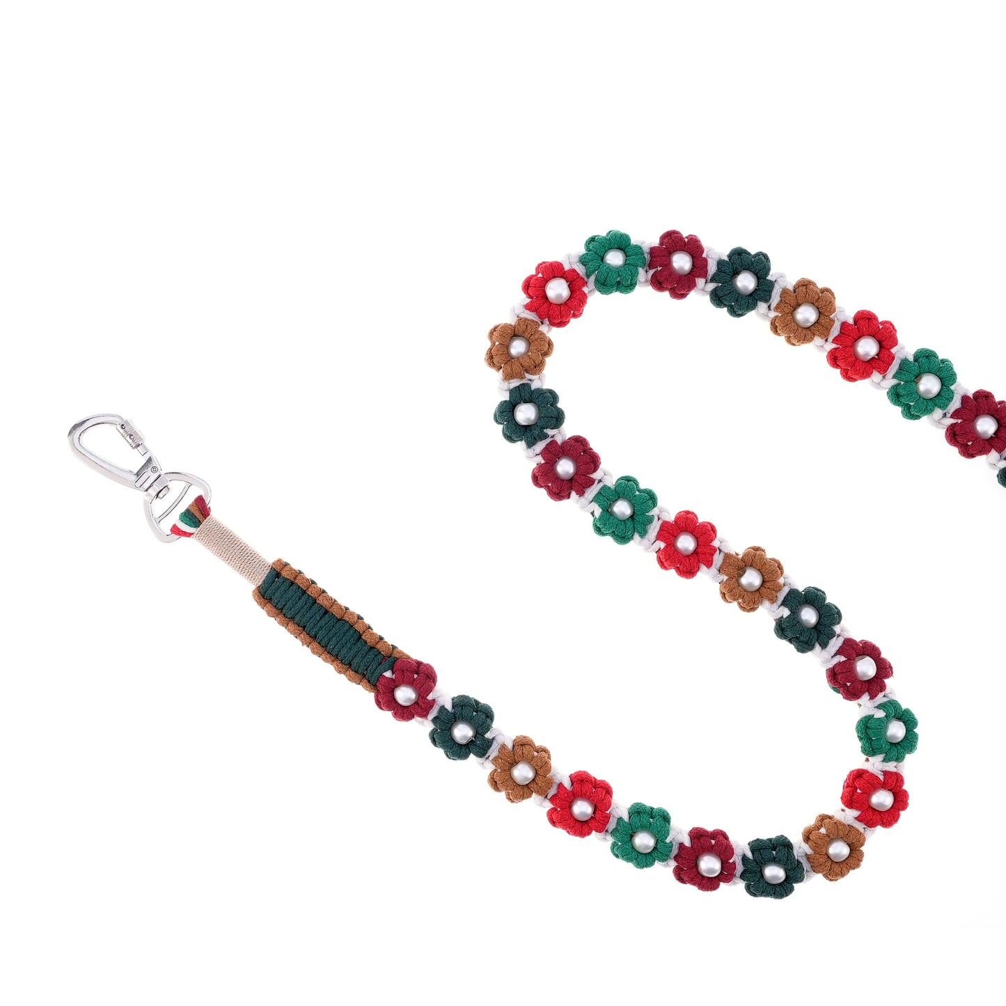 ๐ Forest Berry โ Handmade Colorful Cotton Braided Dog Leash