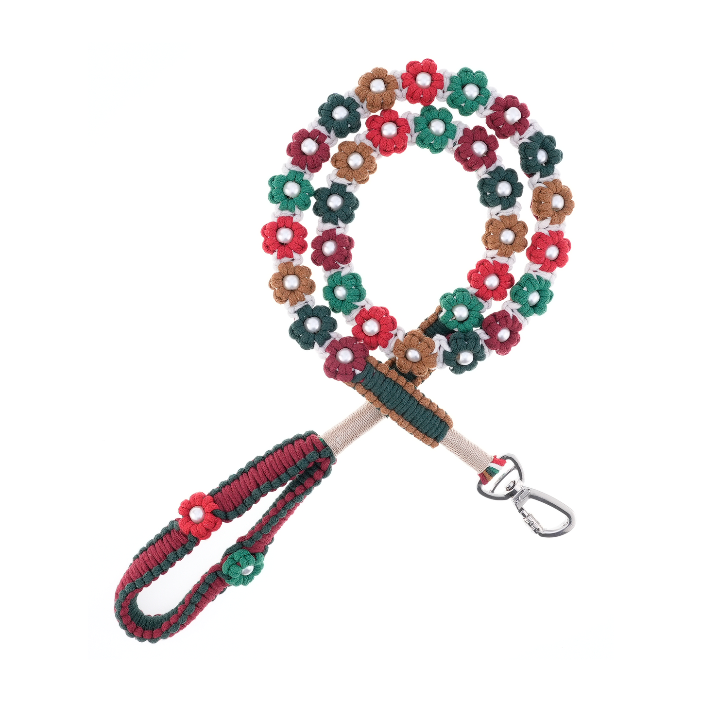 ๐ Forest Berry โ Handmade Colorful Cotton Braided Dog Leash