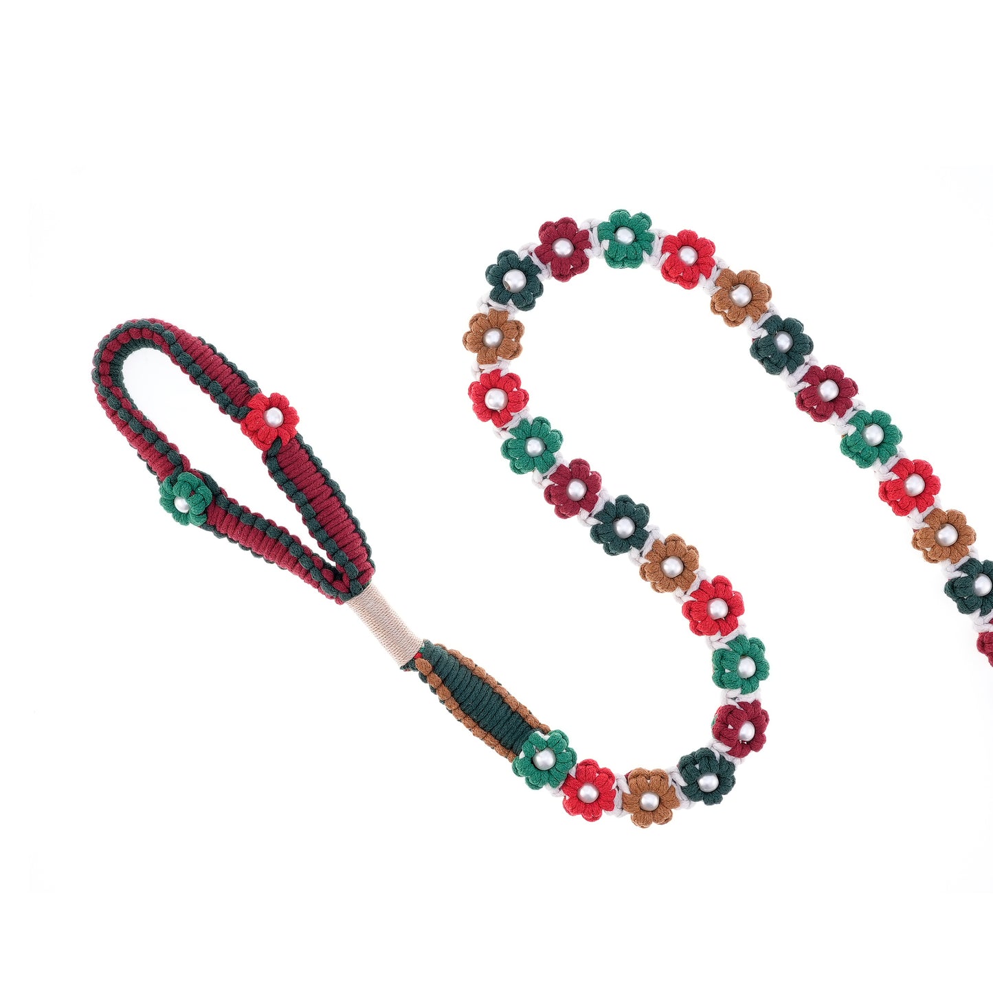 ๐ Forest Berry โ Handmade Colorful Cotton Braided Dog Leash