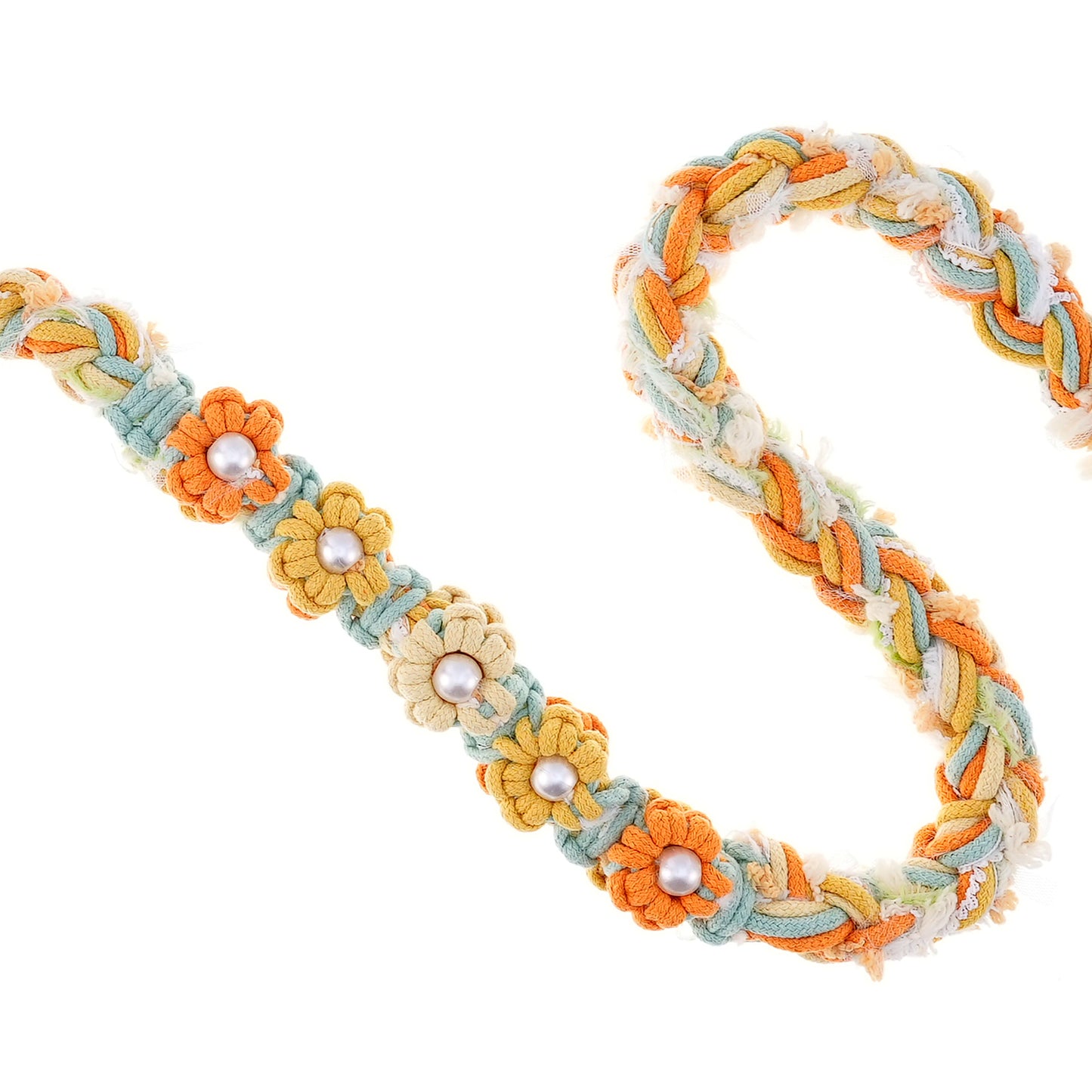Sunny Daisy – Handmade Colorful Cotton Braided Dog Leash