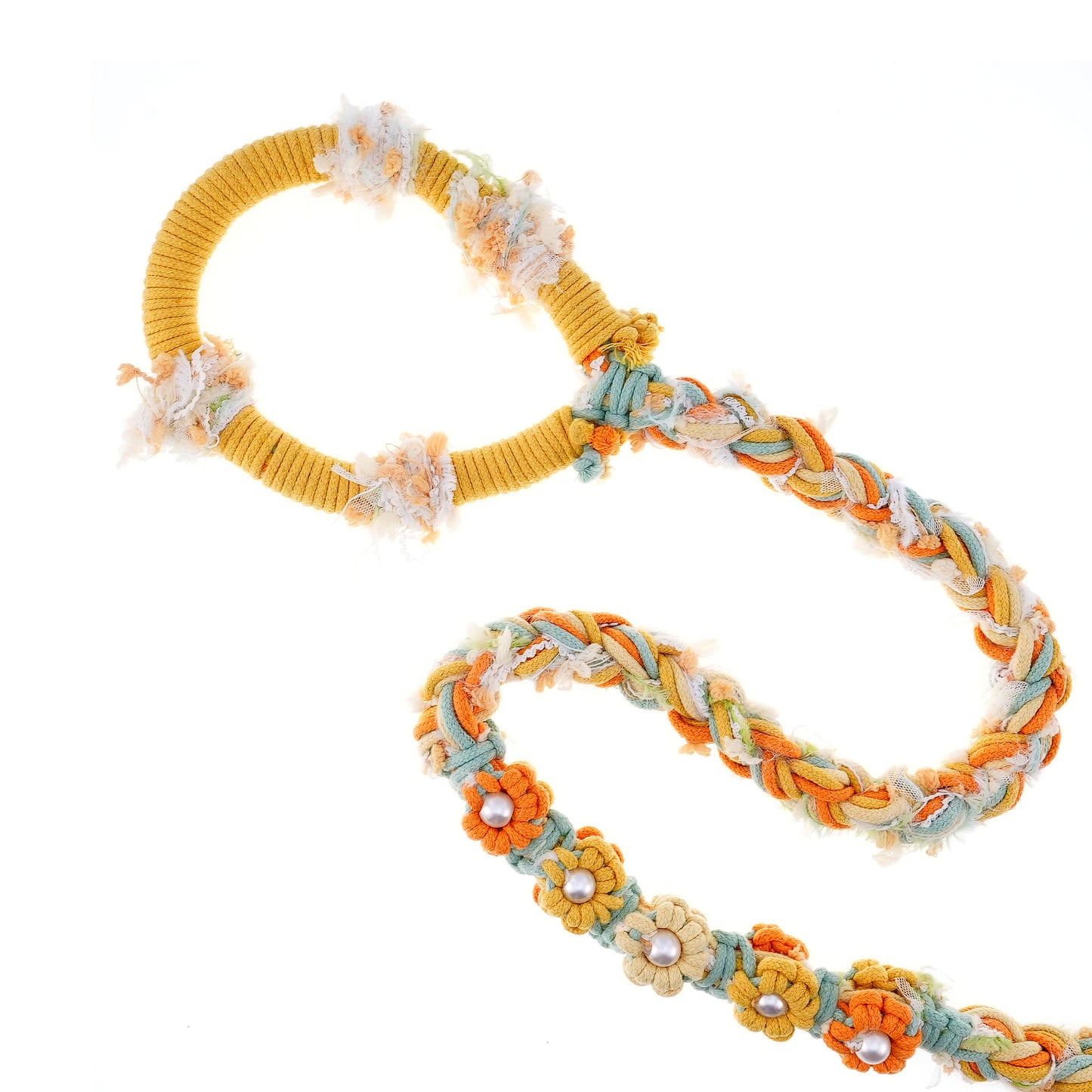 Sunny Daisy – Handmade Colorful Cotton Braided Dog Leash