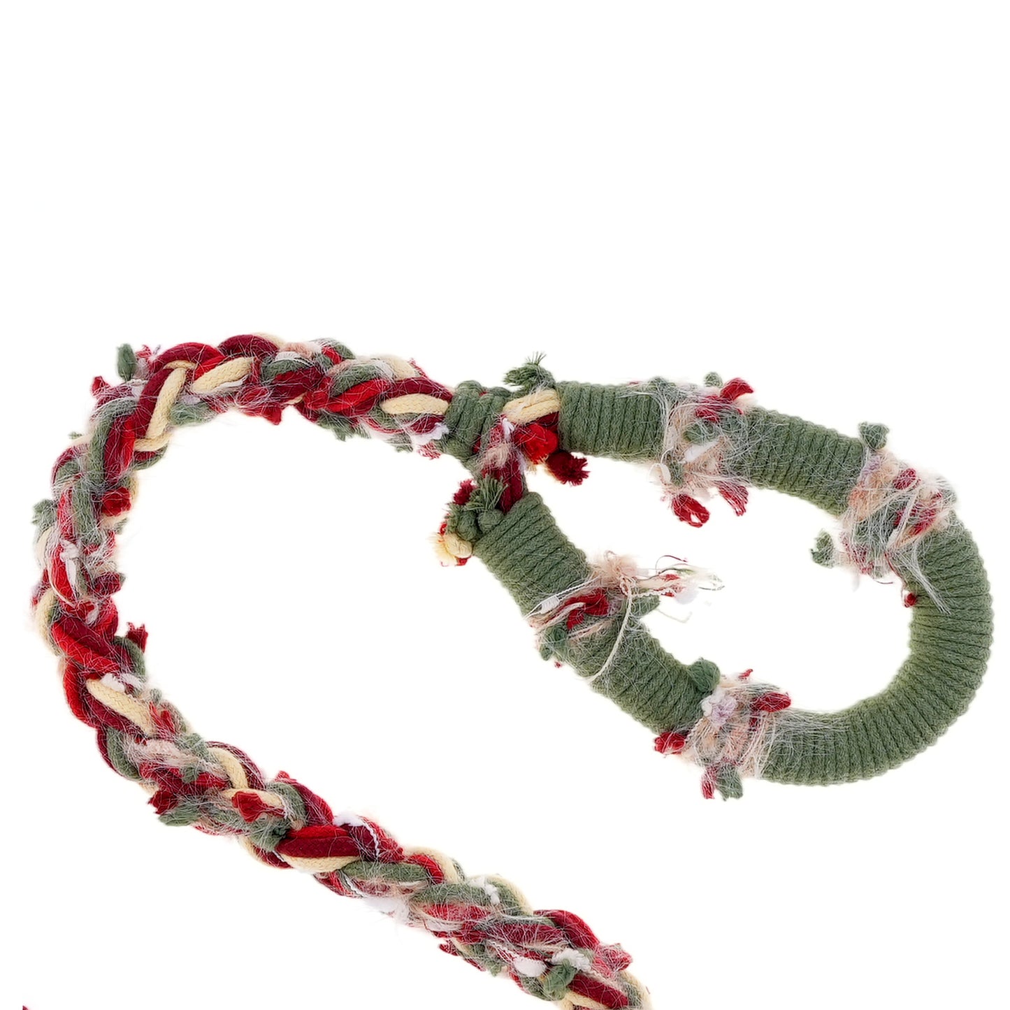 Crimson Charm – Handmade Colorful Cotton Braided Dog Leash