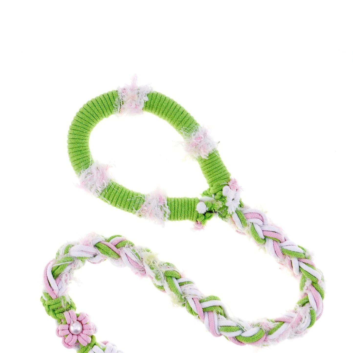 Spring Petals – Handmade Colorful Cotton Braided Dog Leash