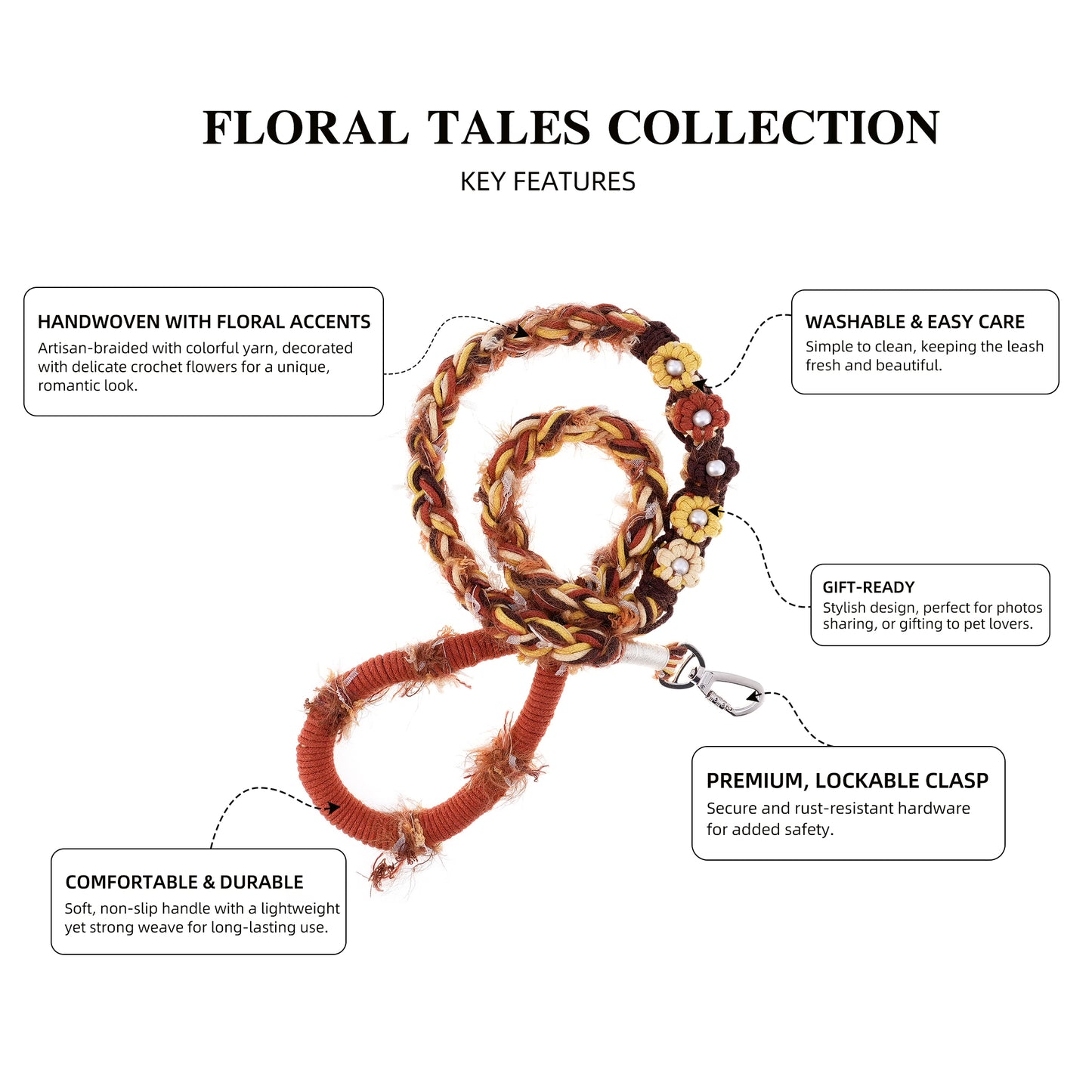 Rustic Maple – Handmade Colorful Cotton Braided Dog Leash