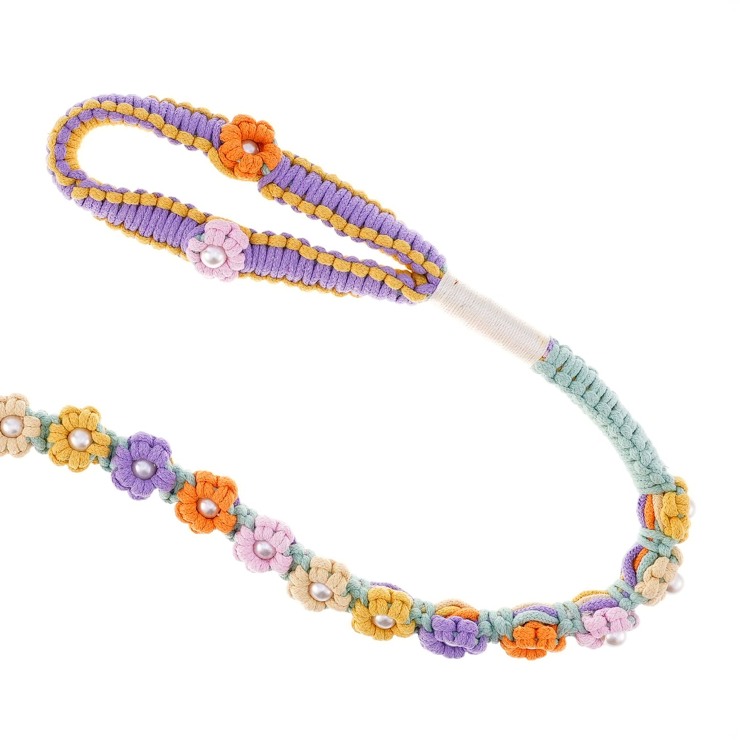 ๐ Carnival Dream โ Handmade Colorful Cotton Braided Dog Leash