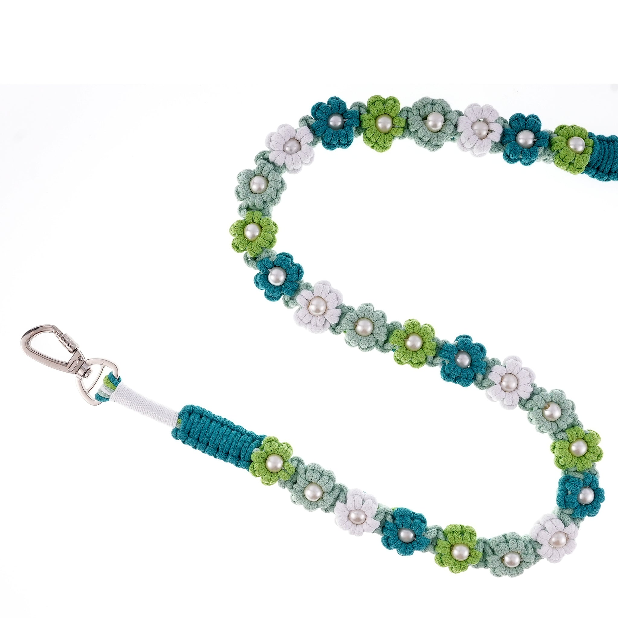 🌱 Mint Spring – Handmade Colorful Cotton Braided Dog Leash