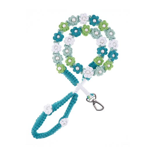 🌱 Mint Spring – Handmade Colorful Cotton Braided Dog Leash
