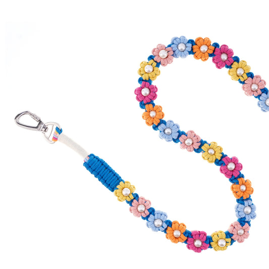 🌈 Rainbow Melody – Handmade Colorful Cotton Braided Dog Leash