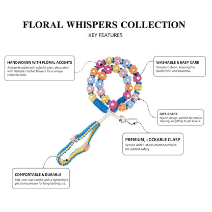 🌈 Rainbow Melody – Handmade Colorful Cotton Braided Dog Leash