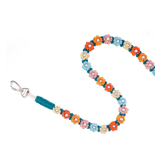 🏖 Summer Coast – Handmade Colorful Cotton Braided Dog Leash