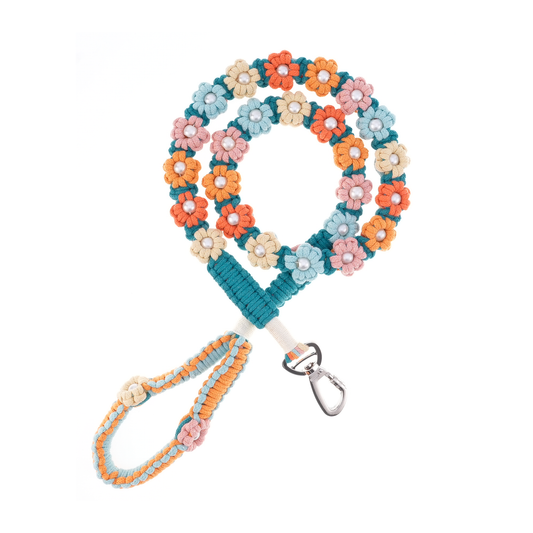 🏖 Summer Coast – Handmade Colorful Cotton Braided Dog Leash