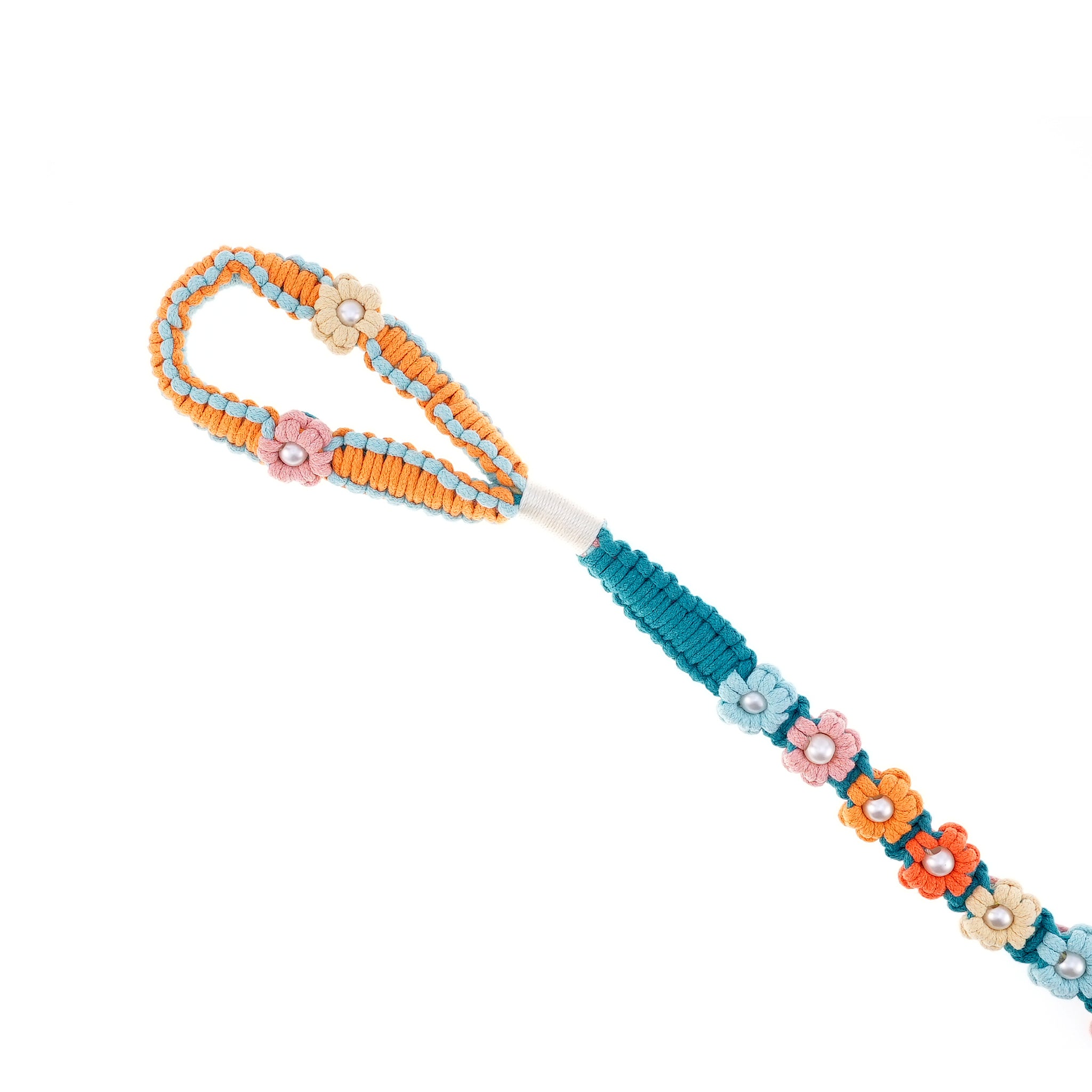 🏖 Summer Coast – Handmade Colorful Cotton Braided Dog Leash