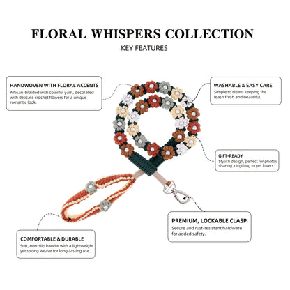 🌾 Rustic Meadow – Handmade Colorful Cotton Braided Dog Leash