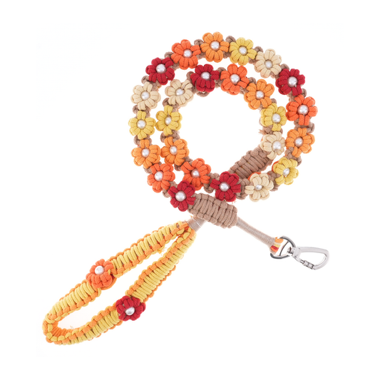 ✨ Golden Glow – Handmade Colorful Cotton Braided Dog Leash