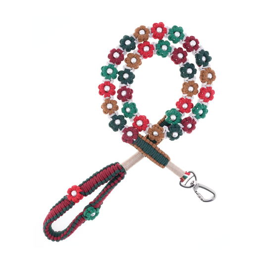 🍓 Forest Berry – Handmade Colorful Cotton Braided Dog Leash