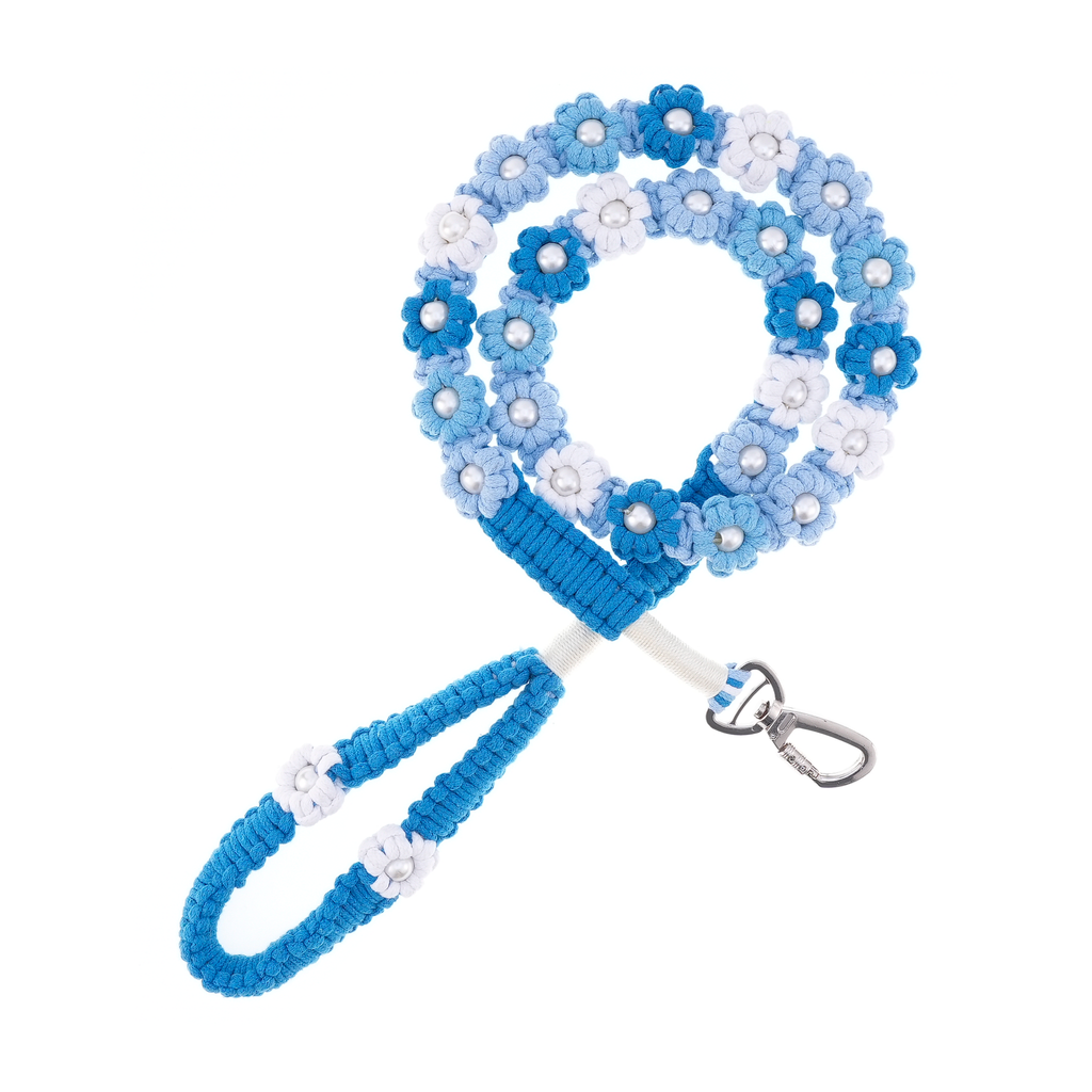 🌊 Ocean Breeze – Handmade Colorful Cotton Braided Dog Leash