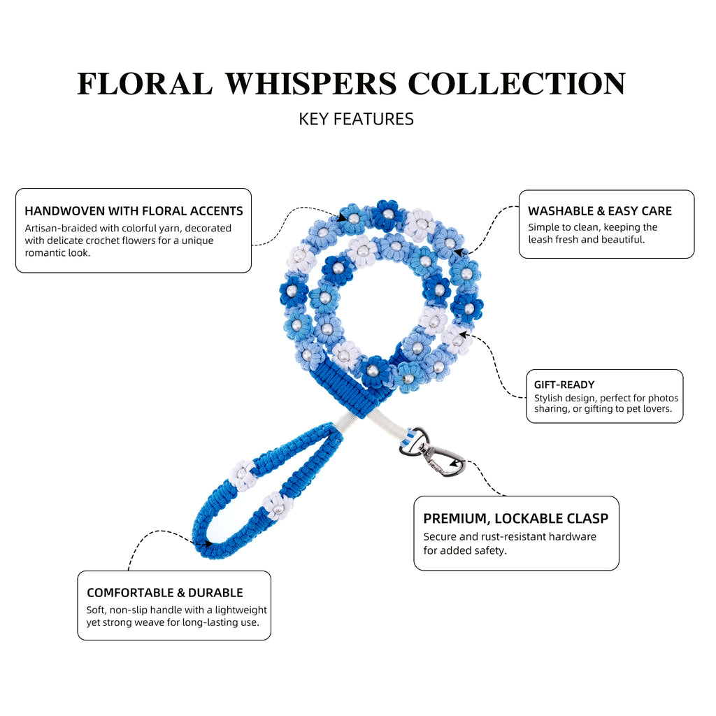 🌊 Ocean Breeze – Handmade Colorful Cotton Braided Dog Leash