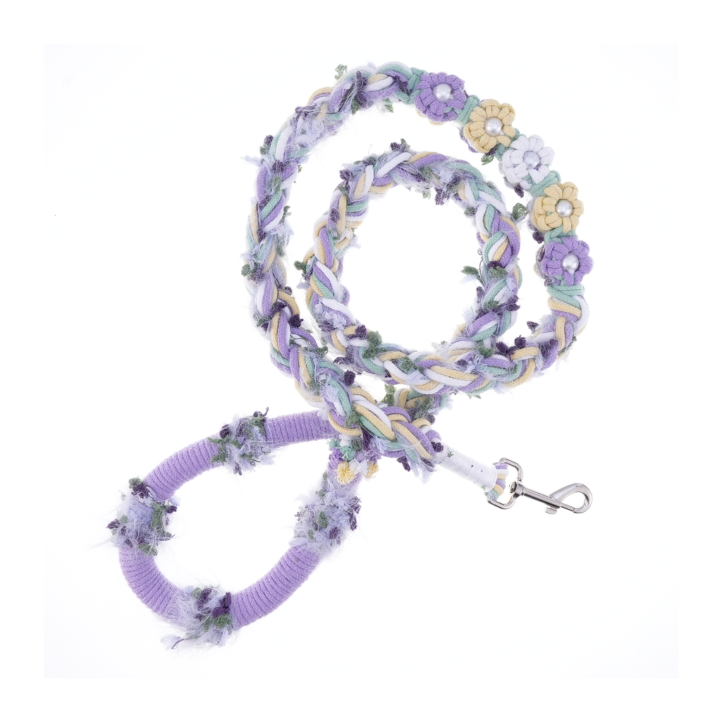 Lavender Whisper – Handmade Colorful Cotton Braided Dog Leash