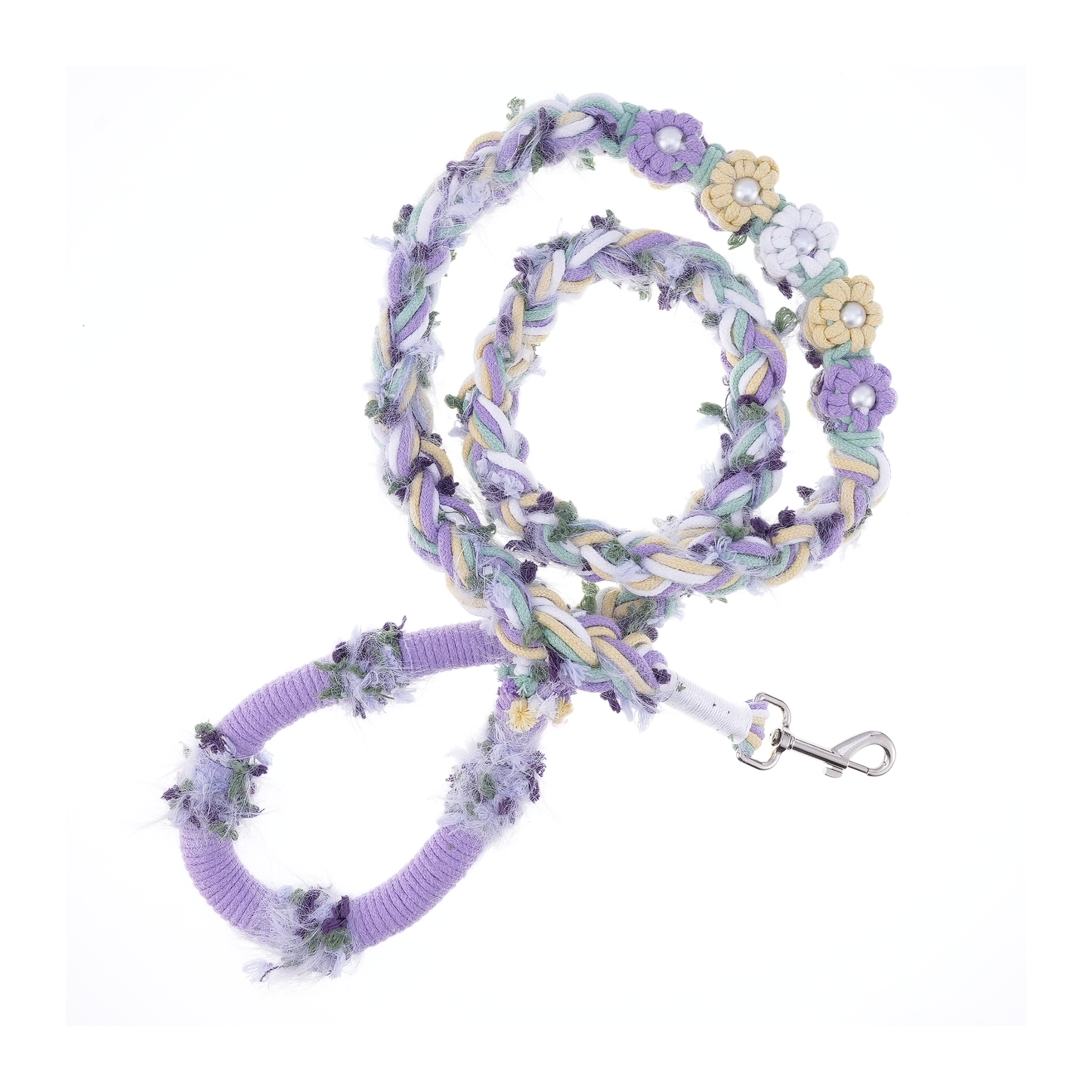 Lavender Whisper – Handmade Colorful Cotton Braided Dog Leash