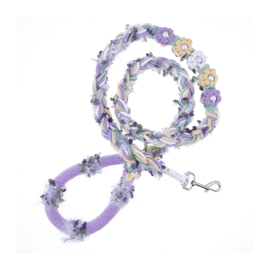 Lavender Whisper – Handmade Colorful Cotton Braided Dog Leash