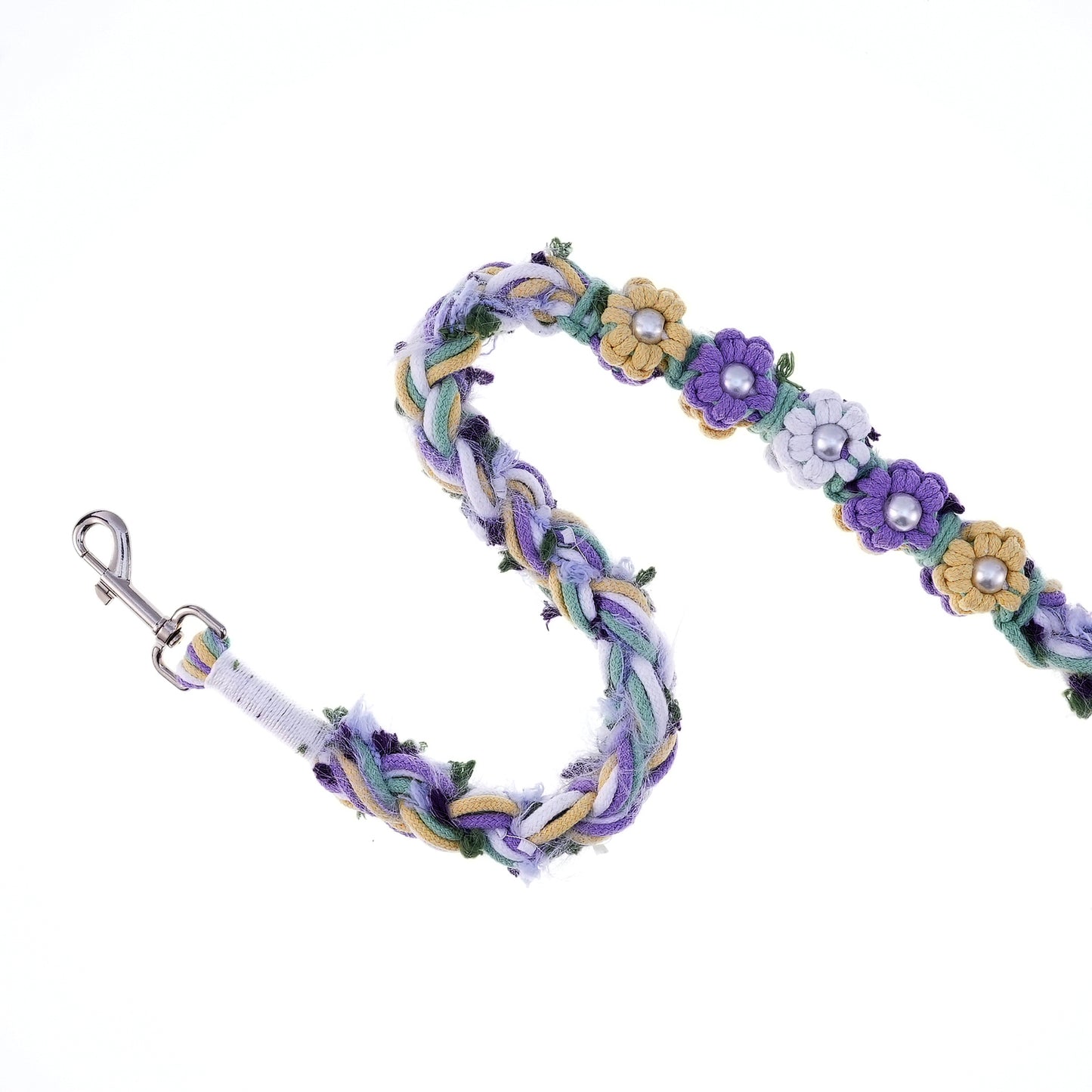 Lavender Whisper – Handmade Colorful Cotton Braided Dog Leash