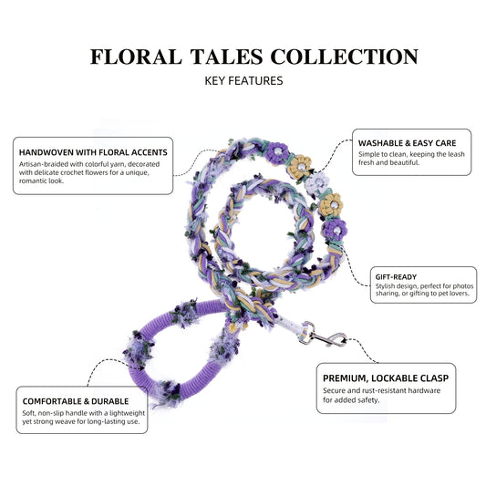 Lavender Whisper – Handmade Colorful Cotton Braided Dog Leash