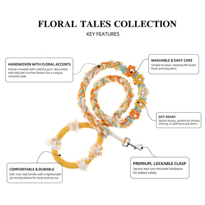 Sunny Daisy – Handmade Colorful Cotton Braided Dog Leash