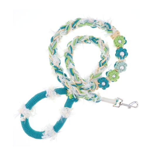 Mint Garden – Handmade Colorful Cotton Braided Dog Leash