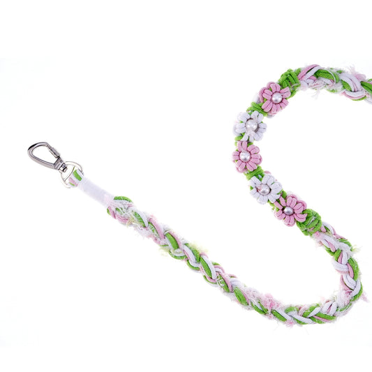 Spring Petals – Handmade Colorful Cotton Braided Dog Leash