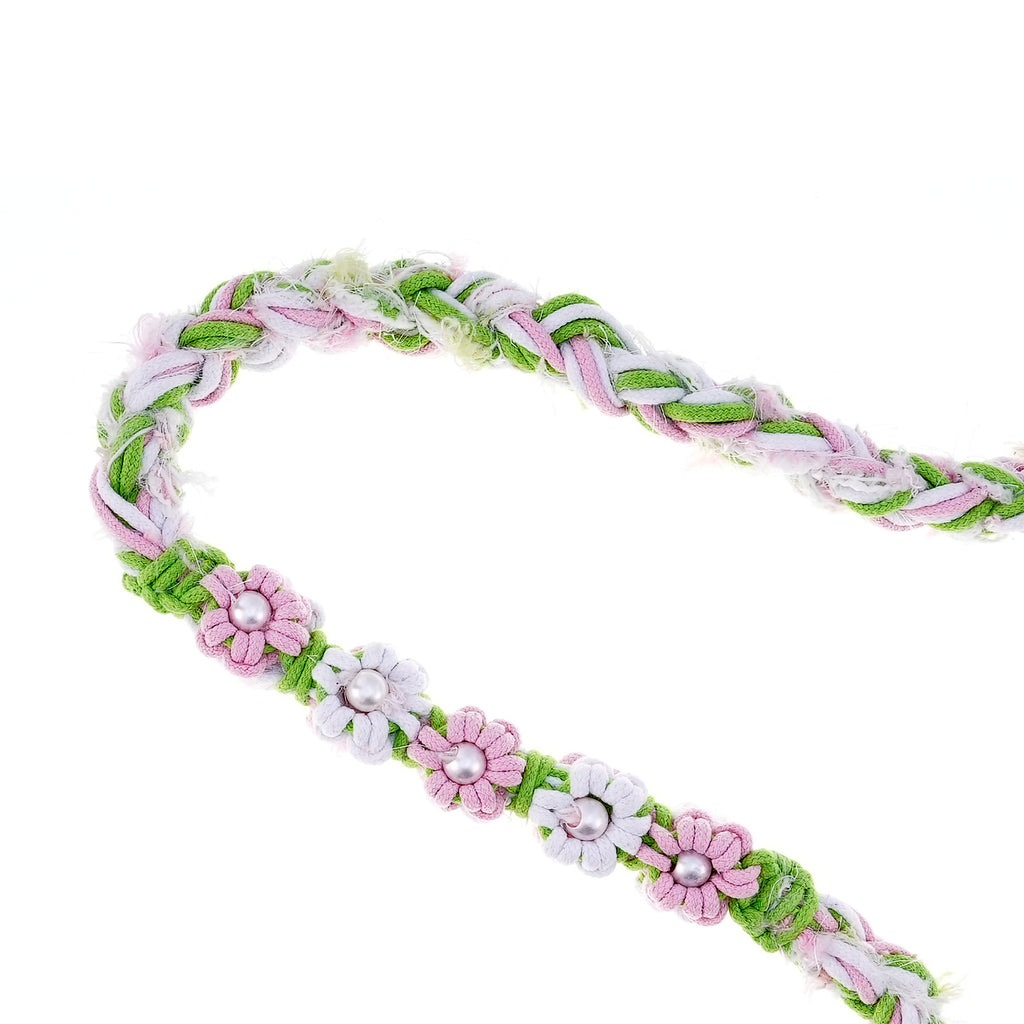 Spring Petals – Handmade Colorful Cotton Braided Dog Leash