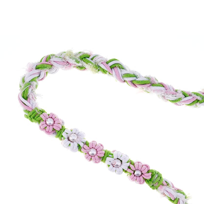 Spring Petals – Handmade Colorful Cotton Braided Dog Leash