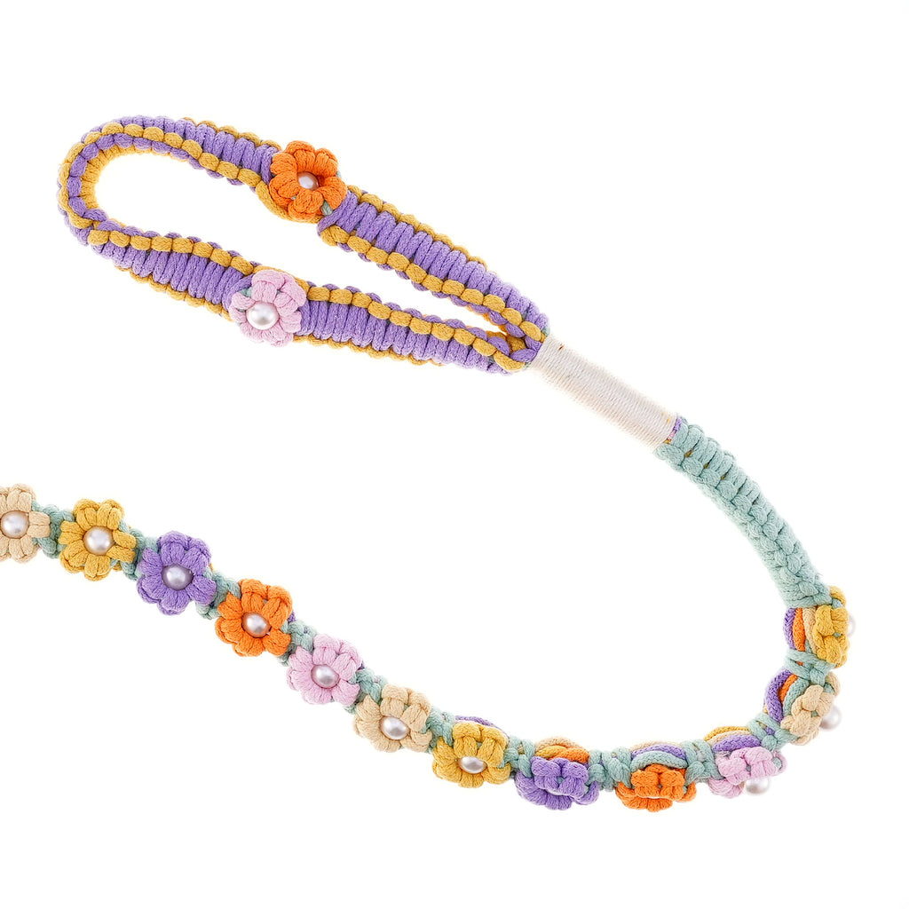 🎉 Carnival Dream – Handmade Colorful Cotton Braided Dog Leash