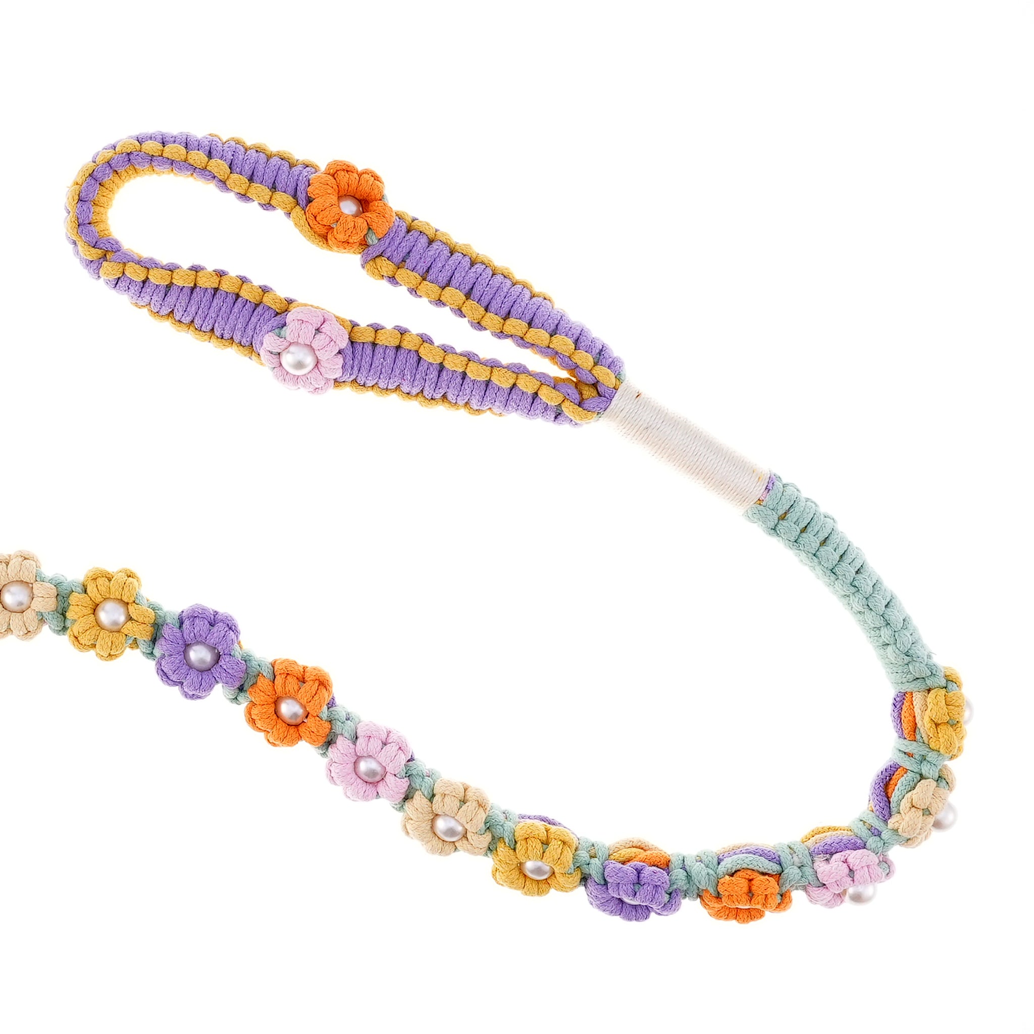 🎉 Carnival Dream – Handmade Colorful Cotton Braided Dog Leash