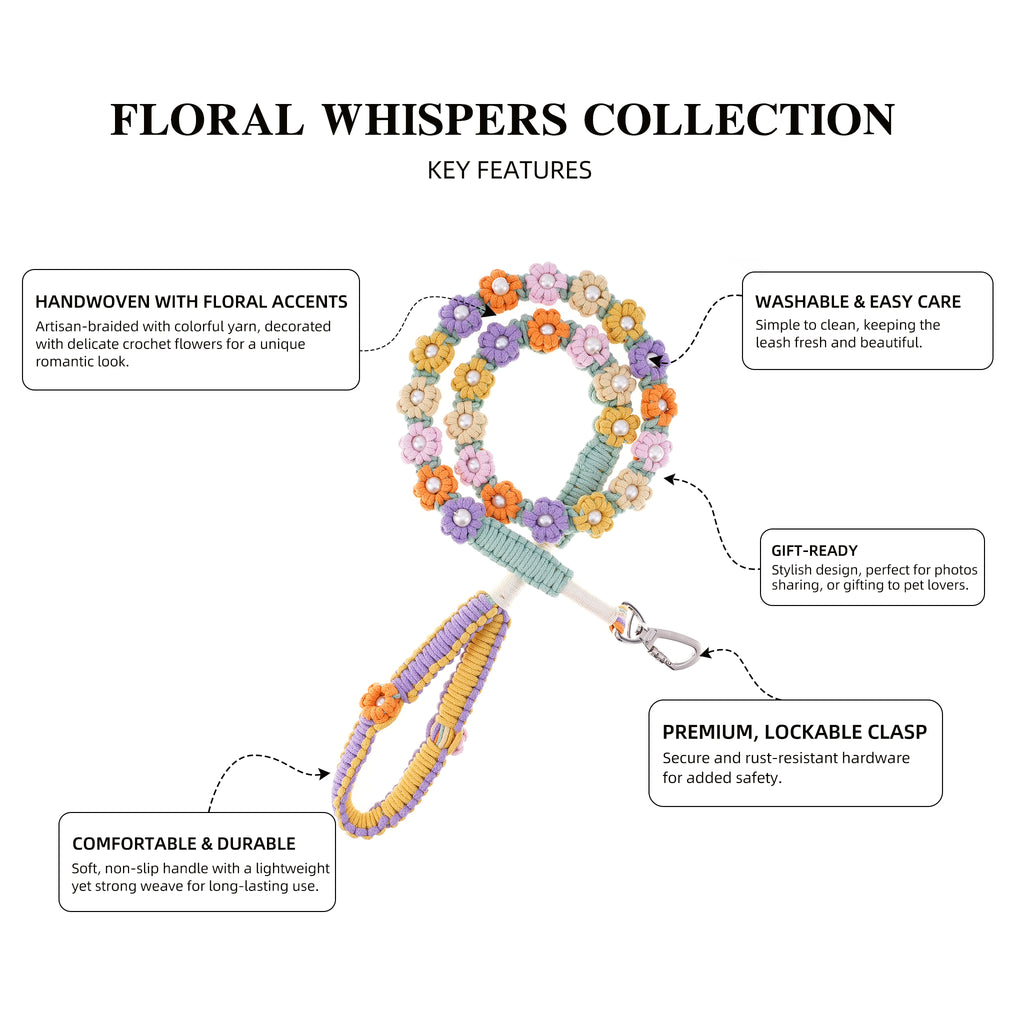 🎉 Carnival Dream – Handmade Colorful Cotton Braided Dog Leash
